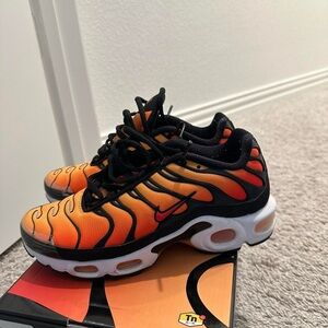 Nike Kids Air Max Plus TN Orange and Black Shoes